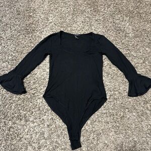 Forever 21 Black Long Sleeve Bodysuit